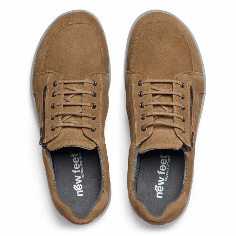 New Feet herresko i ruskind - Brun