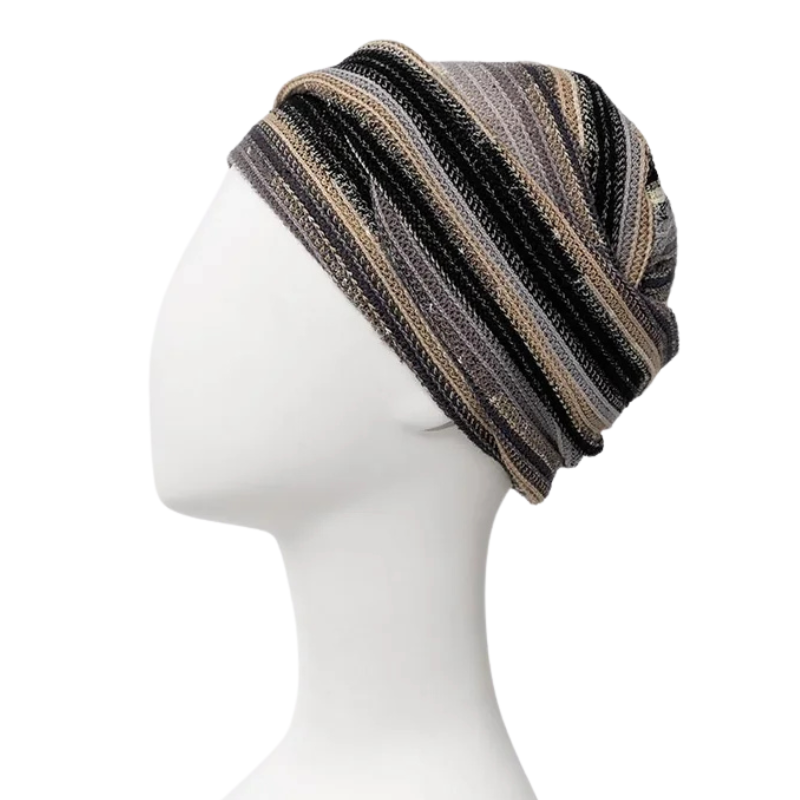 Zoya tulband - Black Autumn Stripes