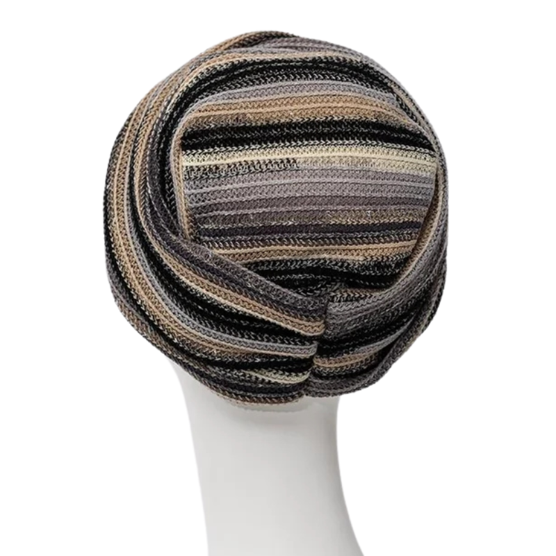 Zoya tulband - Black Autumn Stripes