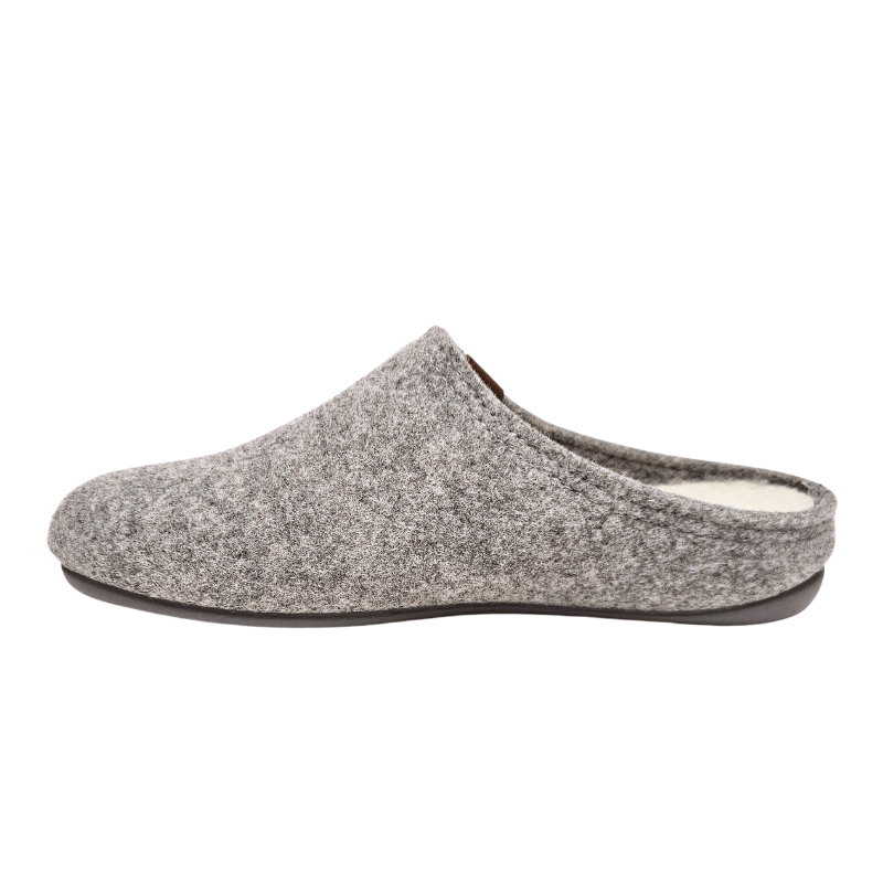 Grijze Bella Moda wollen slipper van de andere kant zonder band