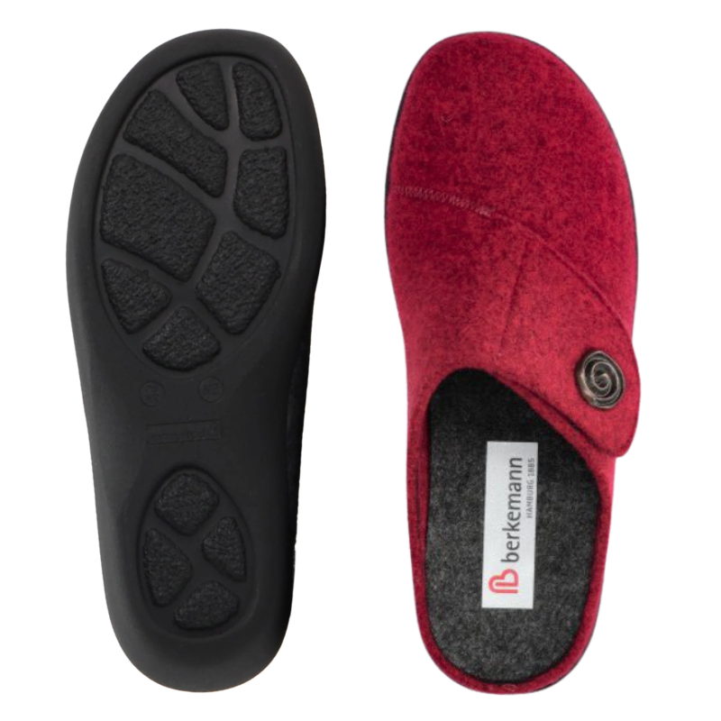 Berkemann brede damespantoffels - rood