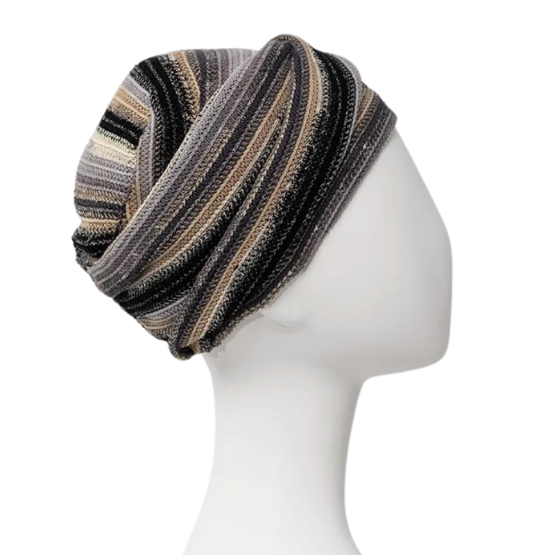 Zoya tulband - Black Autumn Stripes
