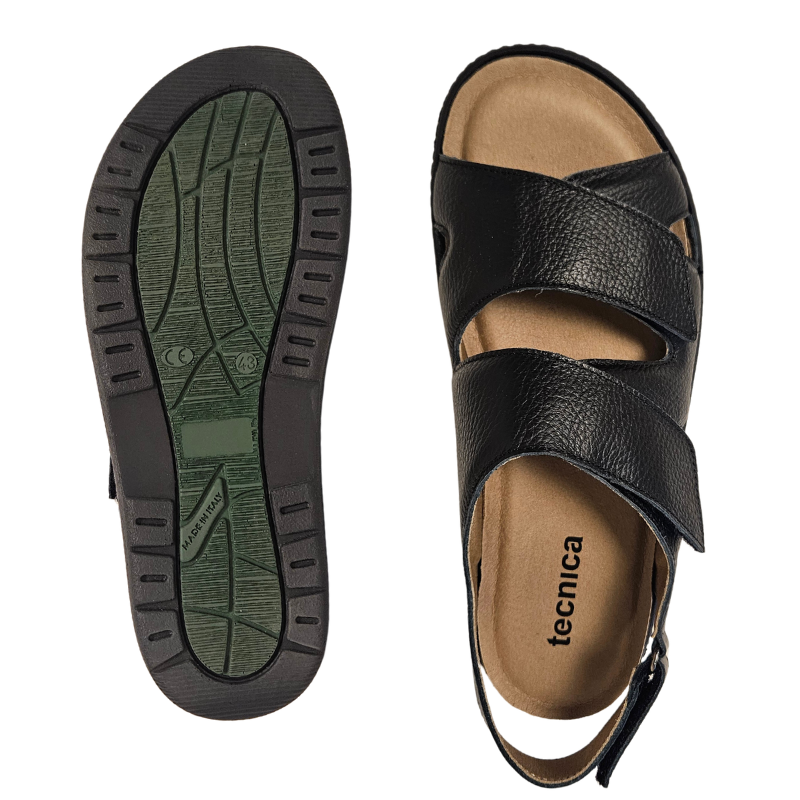 Sandale homme Tecnica à velcro – Noir
