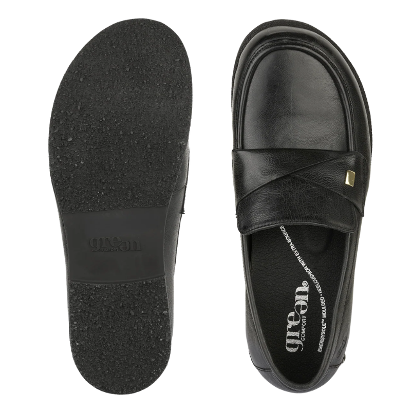 Green Comfort loafer femme large - Noir