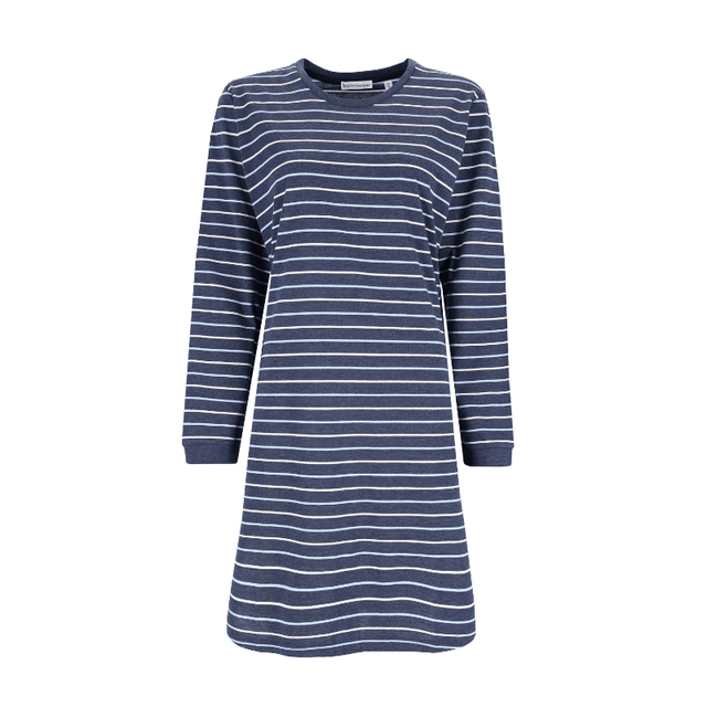 Natkjole med lange ærmer - Blå striber