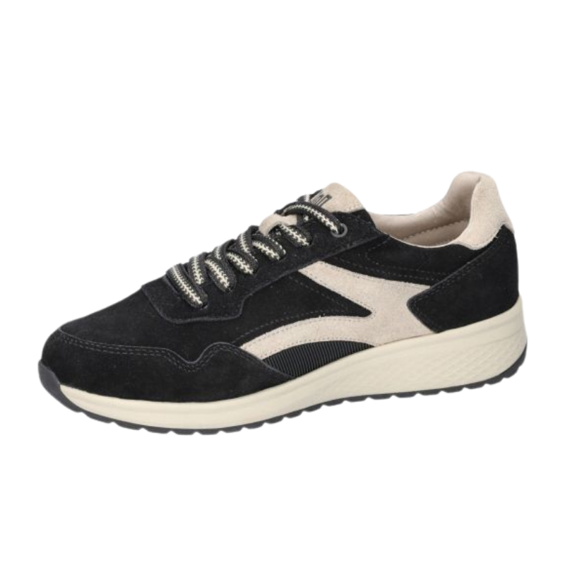 Velour nubuck schoenen 'Jenna' in zwart