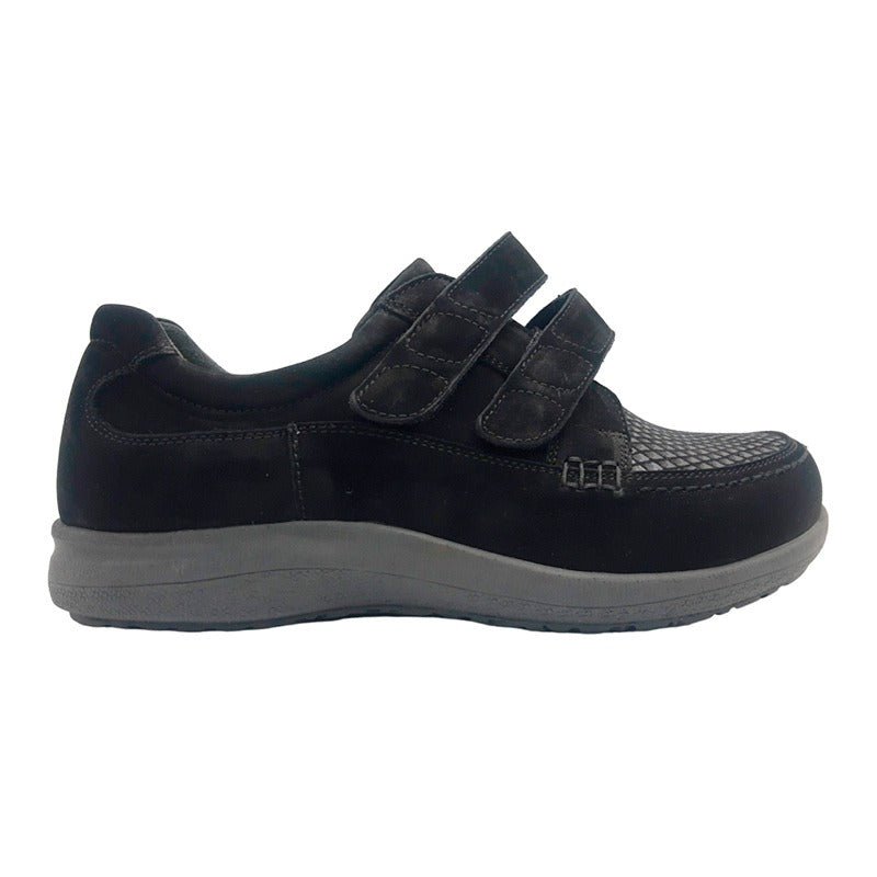 New Feet damesko med velcroluk - Sort - Seniorshop