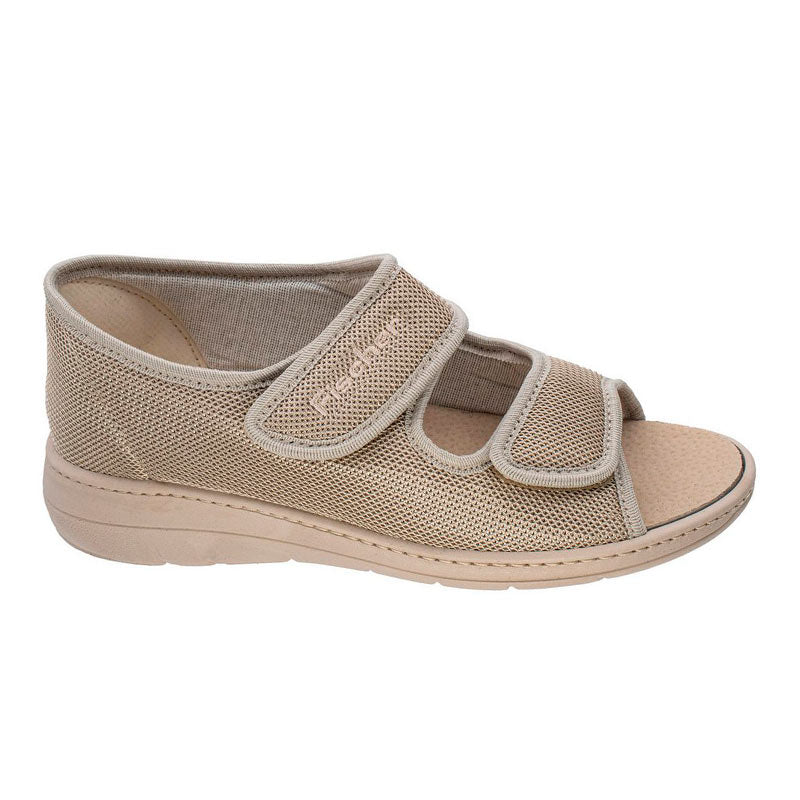 Fischer bred damesandal - Beige - Seniorshop