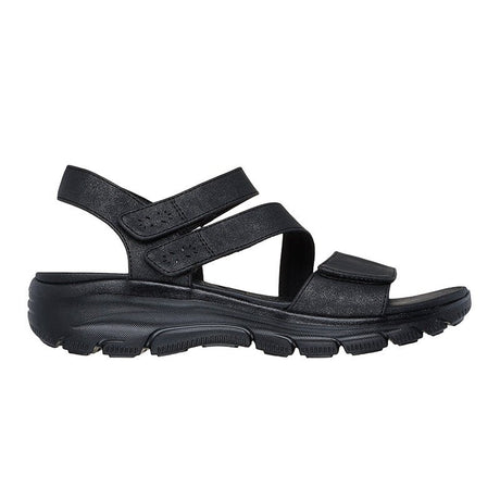 Skechers damesandal med velcro - Sort - Seniorshop