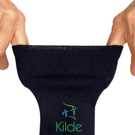 Diabetesstrømpe med merinould - Sort - Seniorshop