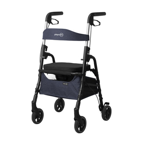W4 rollator / indkøbsvogn - Blå - Seniorshop