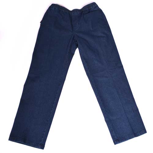 Jeans met elastiek in de taille - Blauw