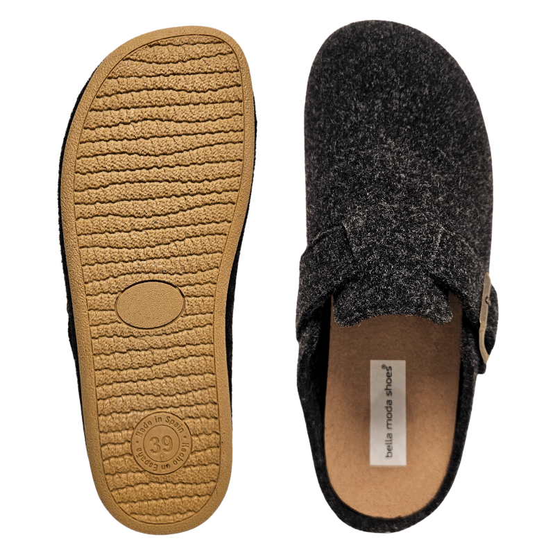 Bella Moda damespantoffels - Antraciet