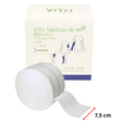 Witte elastische buisbandage op rol, 7,5 cm breed, deels afgerold, voor de verpakking