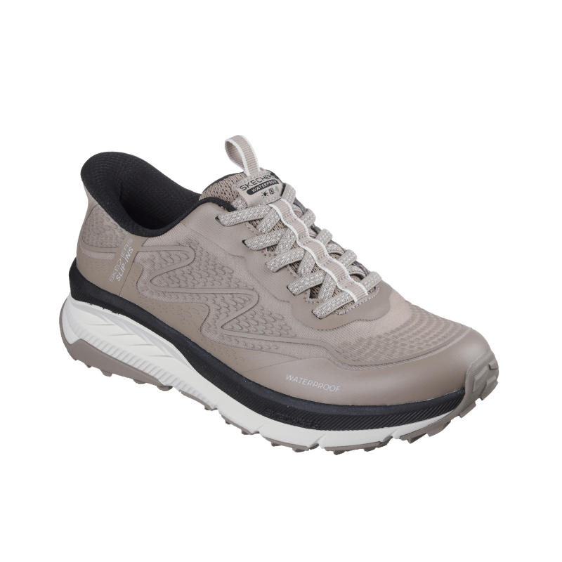 Skechers sneaker slip-in imperméable pour femme - Gris brun