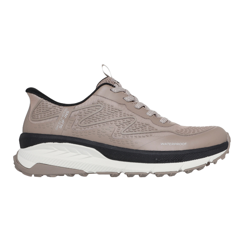 Skechers sneaker slip-in imperméable pour femme - Gris brun