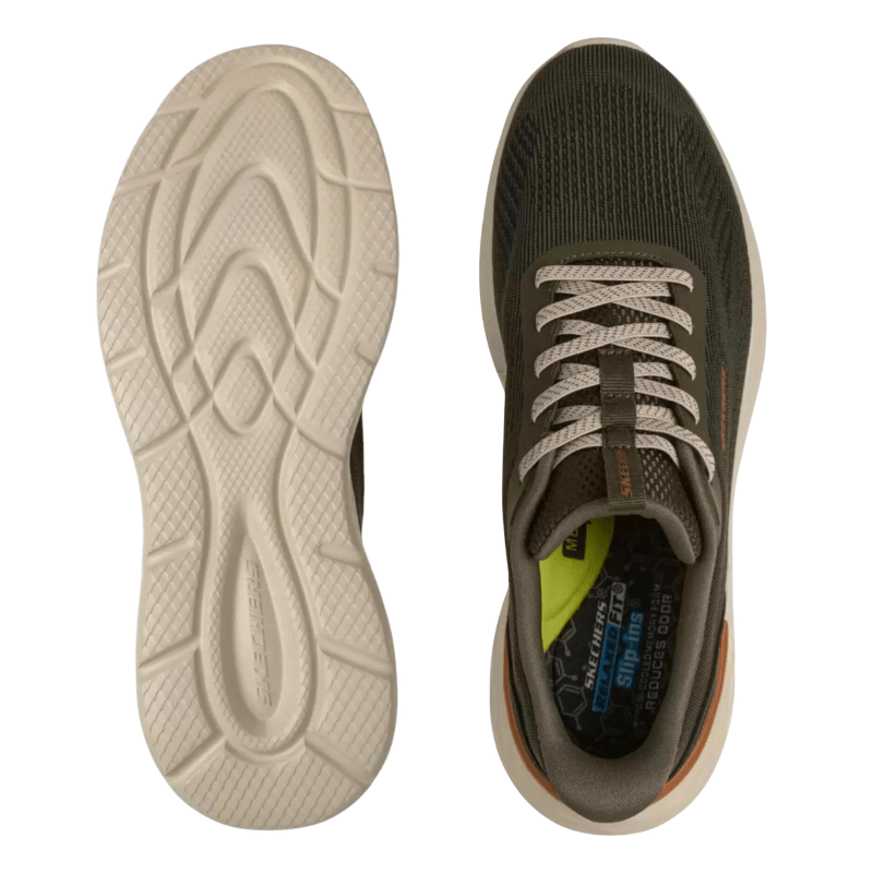 Skechers slip - in herrresko - Oliven
