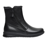 Botte avec 2 fermetures éclair, 110-Cuir lisse, noir