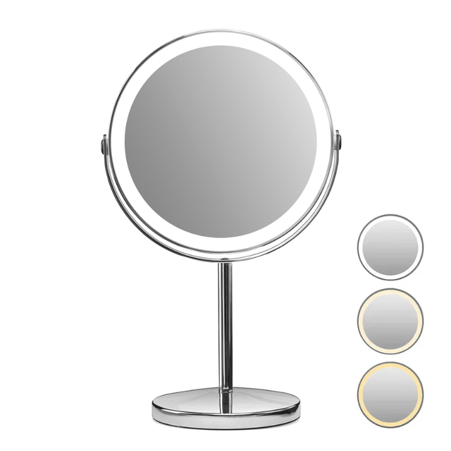 Makeup - spejl med tonet lys - 1x/10x forstørrelse