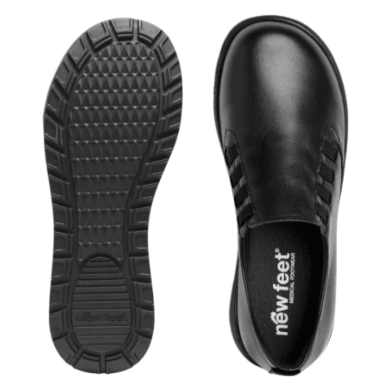 New Feet dameloafer med elastik - Sort