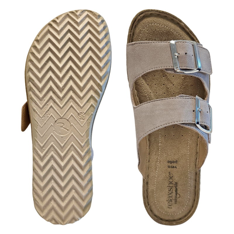 Relaxshoe chausson pour femme - Gris chaud