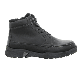 Botte homme Waldläufer noire en cuir nappa avec lacets et doublure chaude, vue de côté
