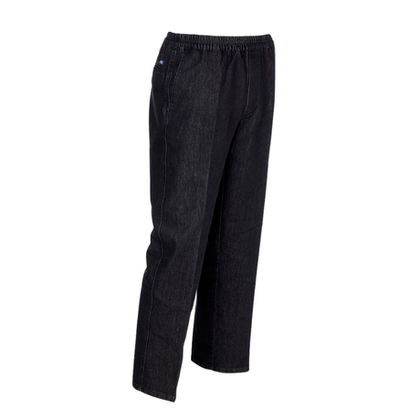 Jeans med elastik i taljen - Koksgrå/sort