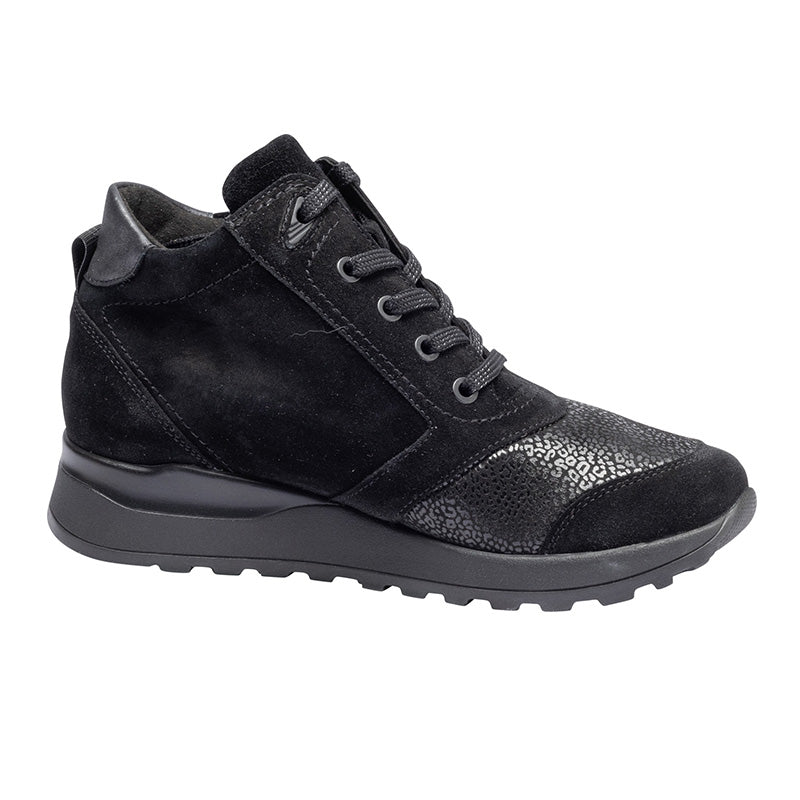 Dameslaars in Nubuck, Zwart, Waldläufer