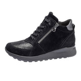 Dameslaars in Nubuck, Zwart, Waldläufer
