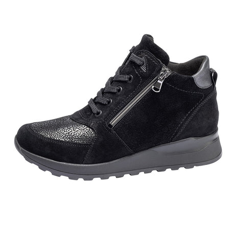 Dameslaars in Nubuck, Zwart, Waldläufer