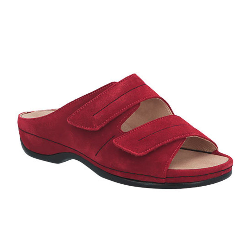 Damensandale, Rotes Wildleder, Berkemann