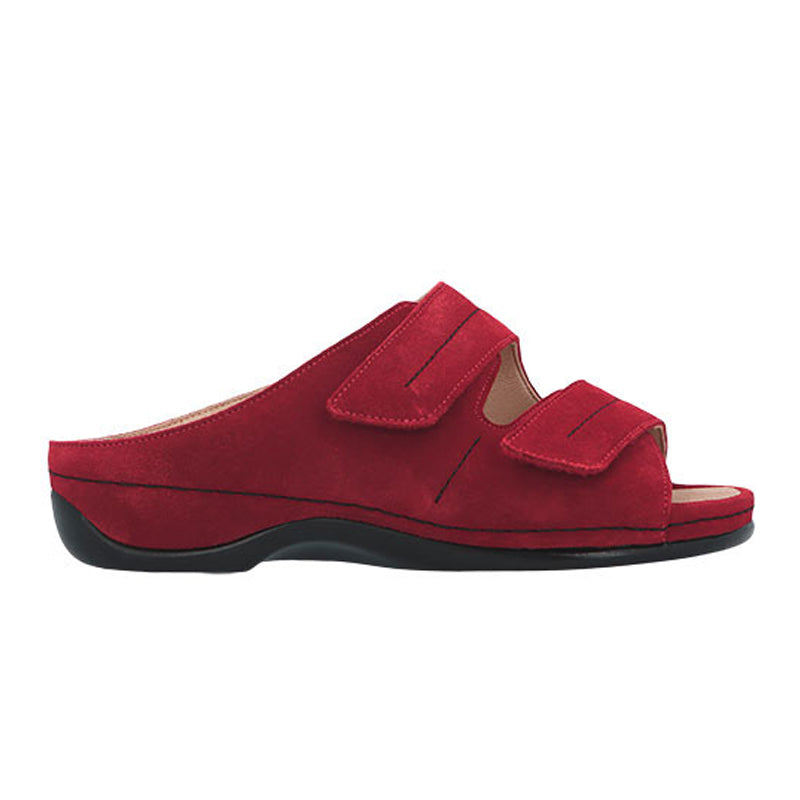 Damensandale, Rotes Wildleder, Berkemann