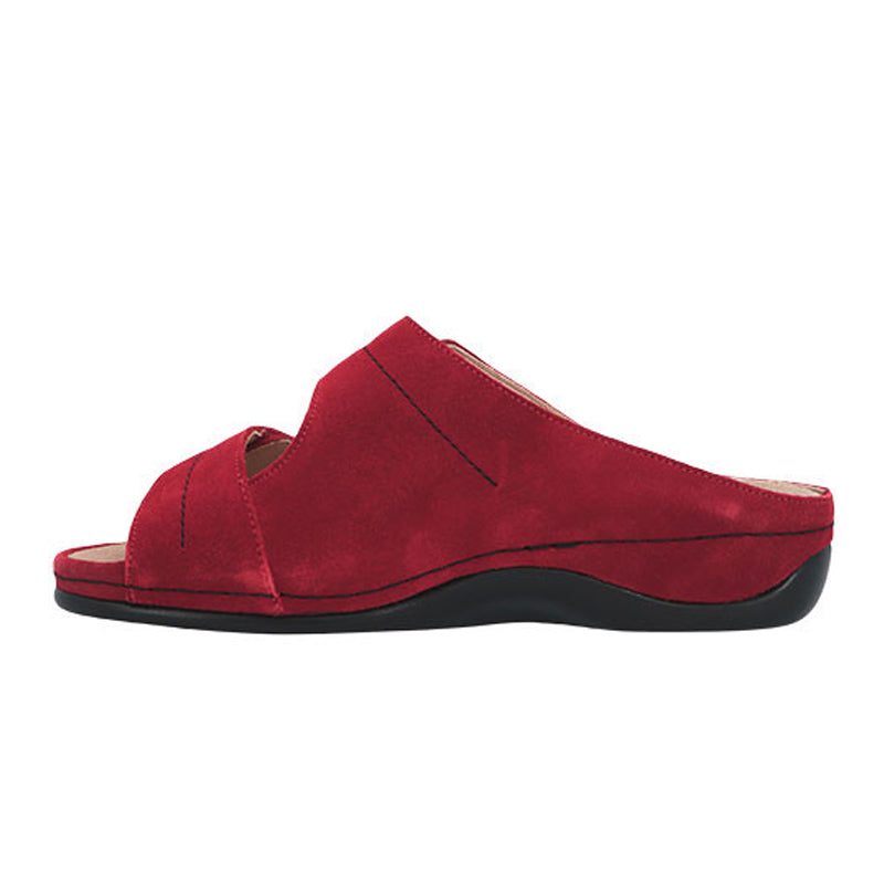 Damensandale, Rotes Wildleder, Berkemann