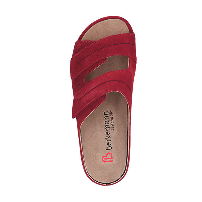 Damensandale, Rotes Wildleder, Berkemann