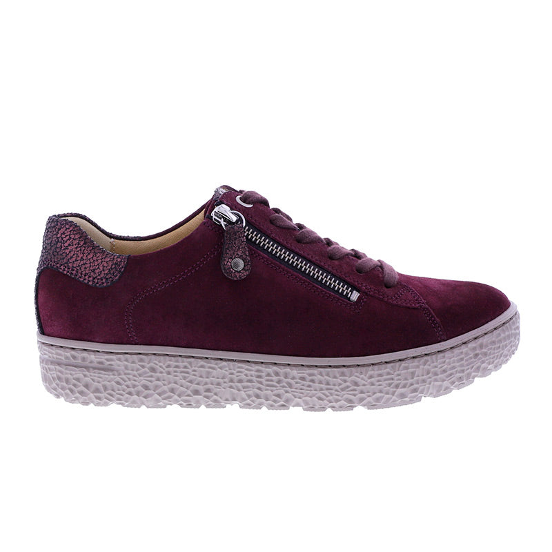 Sneaker met plateauszool, Bordeaux, Hartjes
