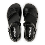New Feet sandale pour femme en cuir - Noir