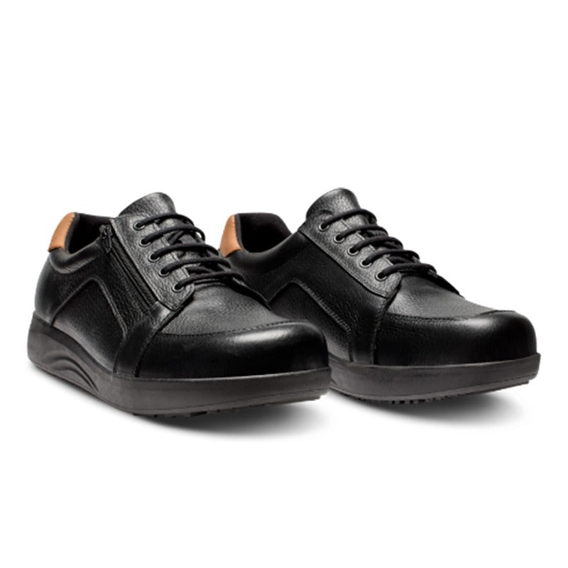 New Feet chaussures larges pour hommes - Cuir noir