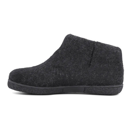 Hausschuhe, Schwarzer Wollfilz, Green Comfort