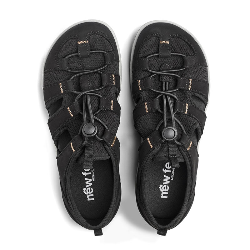 Sporty Women's Sandal, Black, New Feet
