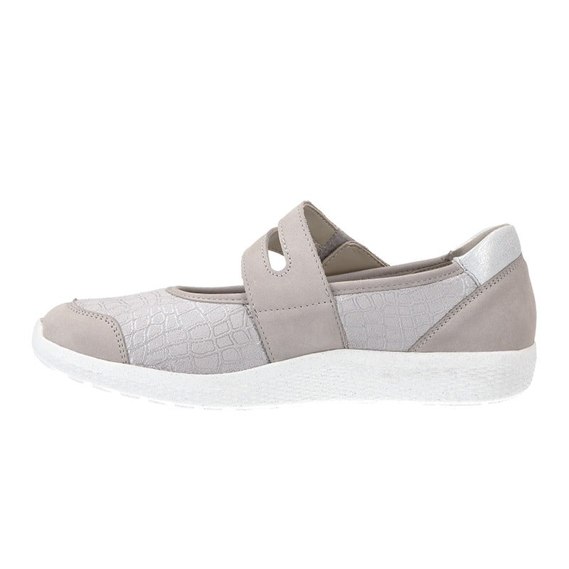 Ballerina with Velcro, Light Grey, Waldläufer