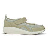 Women's shoe with strap, Green, Green Comfort