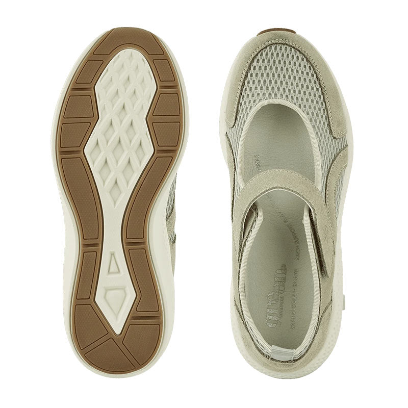Women's shoe with strap, Green, Green Comfort