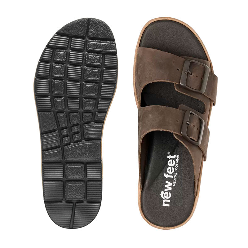 Open damessandaal, Bruin, New Feet