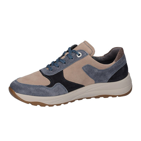 Herensneaker, Beige/Blauw, Waldläufer