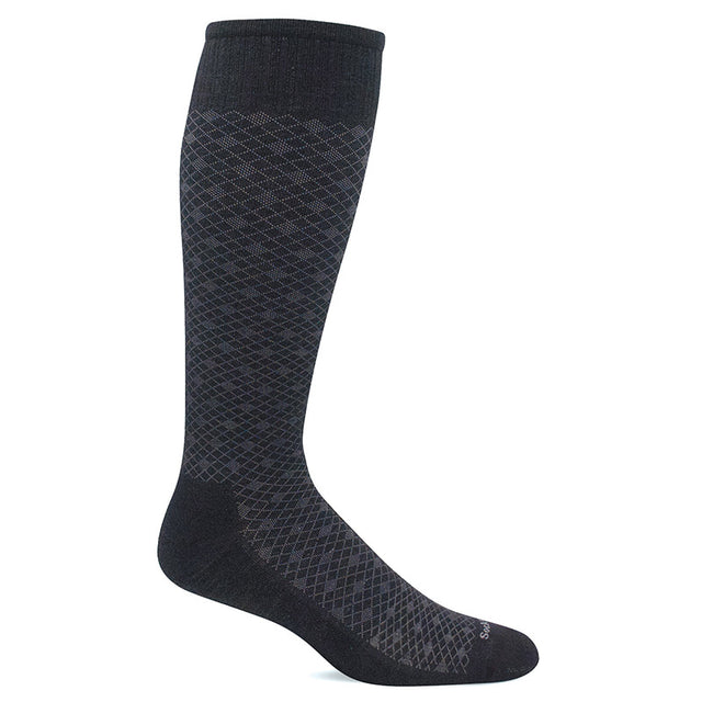 Sockwell Featherweight, Black Patterned Compression Sock, Men