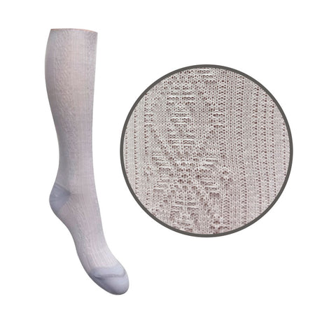 Chaussettes de maintien à motif tricoté – Gris clair