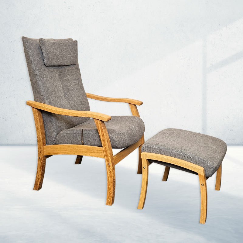 Blokhus Plus / Rebild Plus skammel, Gråt stof - Seniorshop