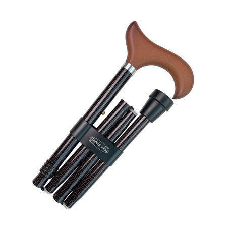 Stock, Zusammenklappbar, Schwarz/Braun