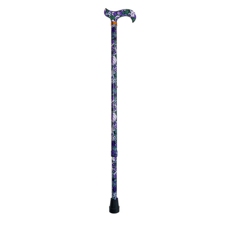 Stok med justerbar højde, lilla blomster