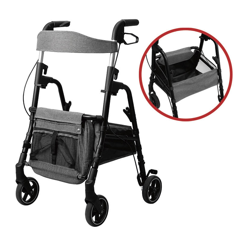 W4 rollator / indkøbsvogn - Grå